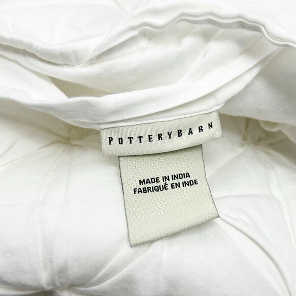 Pottery‎ Barn Home Quilted Pintuck Accent Throw Pillow Sham Case Cover White - Picture 5 of 7